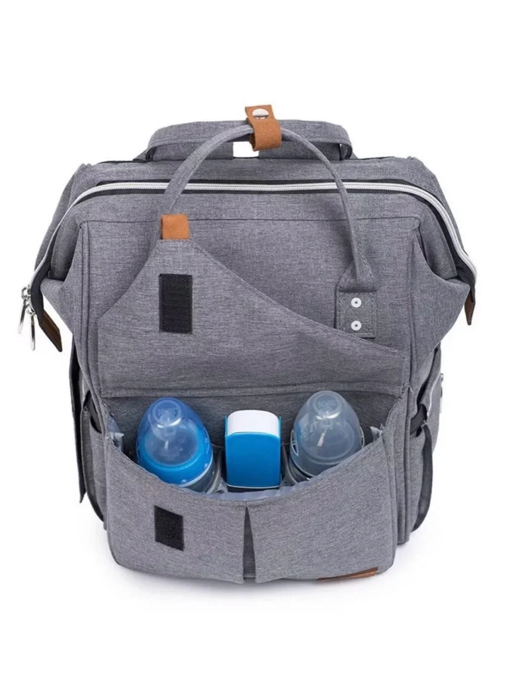 Alameda Gray Diaper Backpack Baby Bag Waterproof Travel Tote EUC